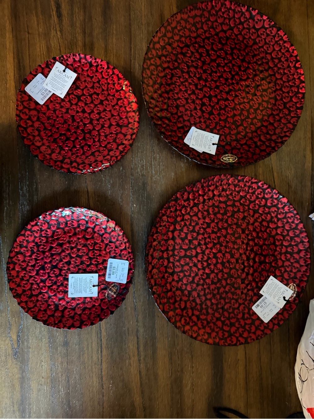 Red Decorative Halloween Charger Plates - Set of 4